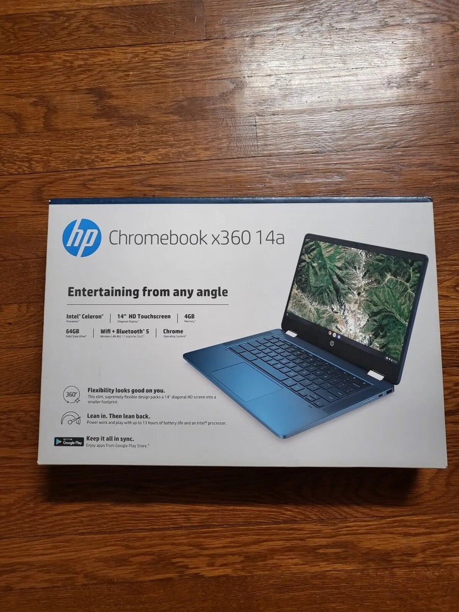 HP Chromebook x360 14a 14” Touchscreen (64GB eMMC, Intel Celeron