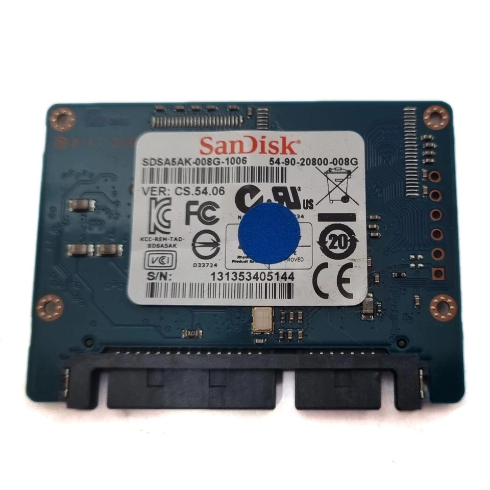 SanDisk SDSA5AK-008G-1006 8GB SATA III 6Gbs Half-Slim SSD Solid State Drive