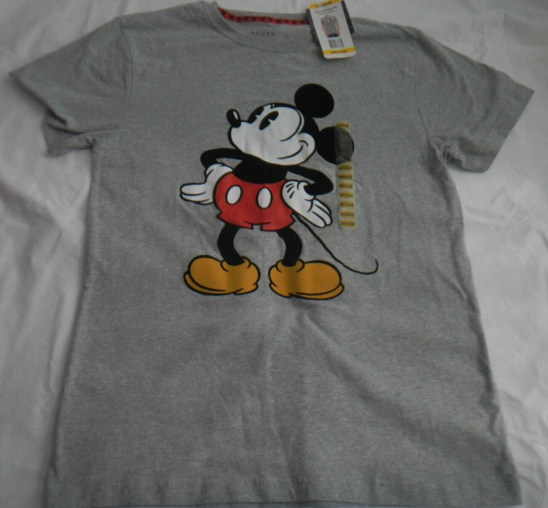 Disney Mickey Mouse Men's Graphic Tee T Shirt Gray Medium NWT