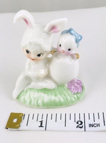 Relpo Easter Pixie Elf Babies Bunny Rabbit Chicks Eggs Vintage Figurines - Picture 11 of 12