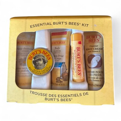Burt's Bees Essential Skin Care Gift Box Lips Balm Hand Feet Lotion Cream