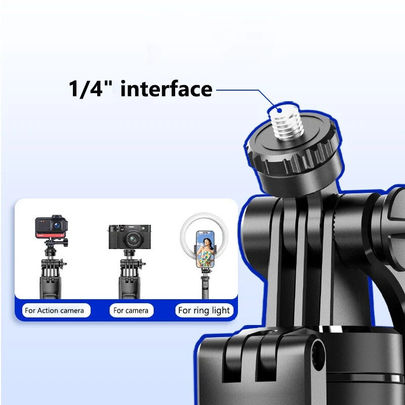 67" Selfie Stick Tripod Bluetooth Remote Shutter for iPhone Samsung 1/4" Camera - Image 2 of 4