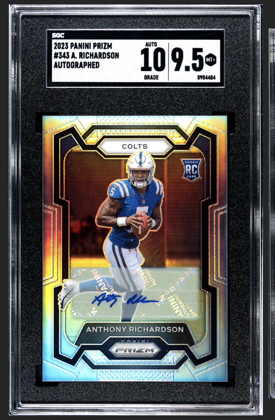 2023 PANINI PRIZM ANTHONY RICHARDSON ROOKIE SILVER AUTO COLTS SSP 343 SGC 9.5 10