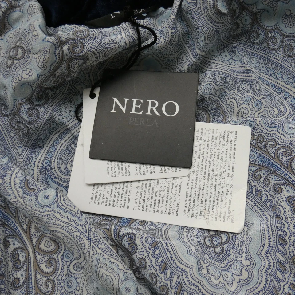 Bata de terciopelo La Perla para hombre azul marino profundo talla L envoltura de salón de lujo nueva con etiquetas Foto 3 de 4