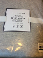 Pottery Barn Teen Favorite Tee Twin Duvet Cover NWT Heathered Light Gray