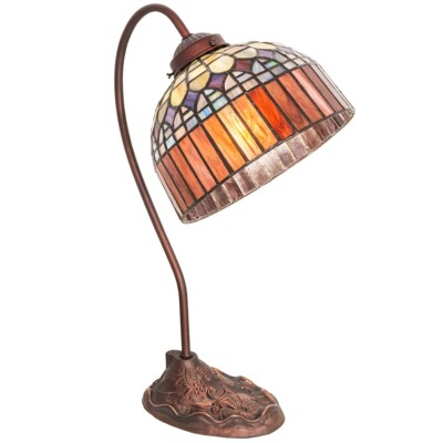 Meyda Lighting 1 Light 18'' High Tiffany Candice Desk Lamp, Ruby/Green - 247797