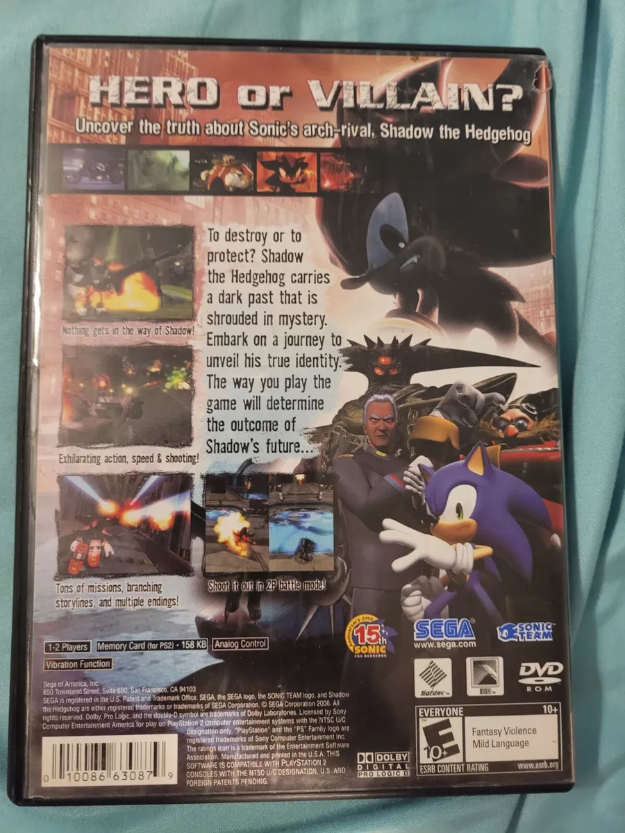 Shadow the Hedgehog (Sony PlayStation 2 PS2, 2005) ☆Complete In Box  W/Manual 10086630879