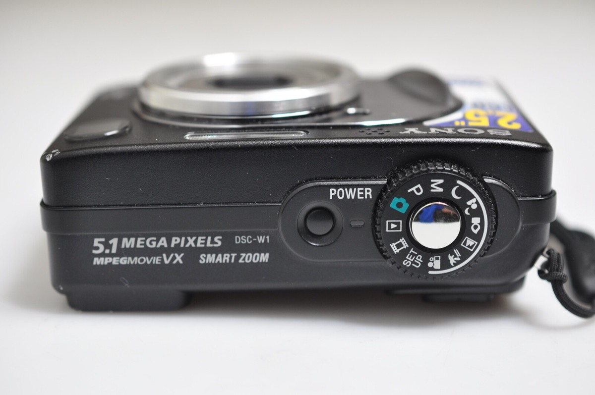 Carl Zeiss SONY　CYBERSHOT　DSC-W1　Black Sony Cyber-shot DSC-W1 5.1MP Digital Camera - Black for sale