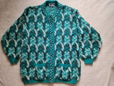 Vintage Oke Button Up Cardigan Grandpa Sweater Made In Italy Oversized Sleeves