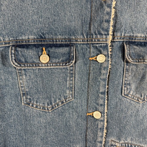 Vintage Gap Denim Blue Jean Jacket Women’s Large Sherpa Lining Trucker Cowgirl - Picture 3 of 12