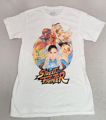 Street Fighter Shirt Mens Small S White Video Game Classic Retro Gamers USA NWOT