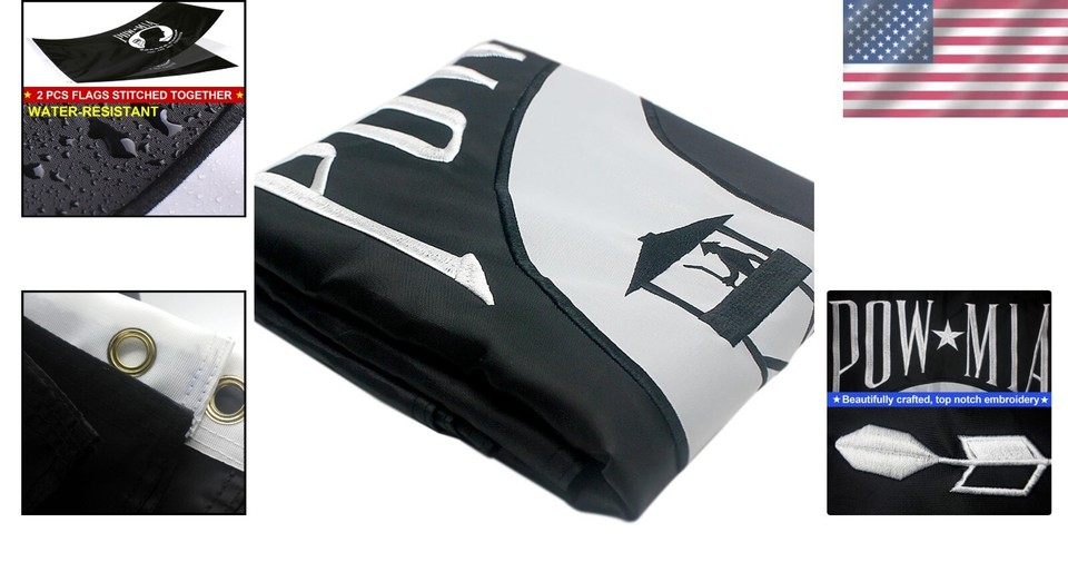 POW MIA 3x5 Ft Flag DoubleSided Nylon with Strong Grommets for