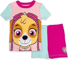 Paw Patrol Girl's Pajama Set Short Sleeve Shirt with Cape Short Bottoms 2p 2T-5T