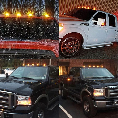 5 Cab Roof Marker Light Cover Lens Kit For 1999-2016 Ford F-250 F-350 Super Duty - Picture 16 of 33