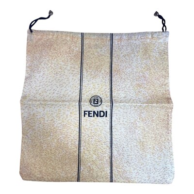 Fendi Beige Dust Bag with Black Logo Fendi Cream Clothes Dust Bag with Black | Mercari main image 4