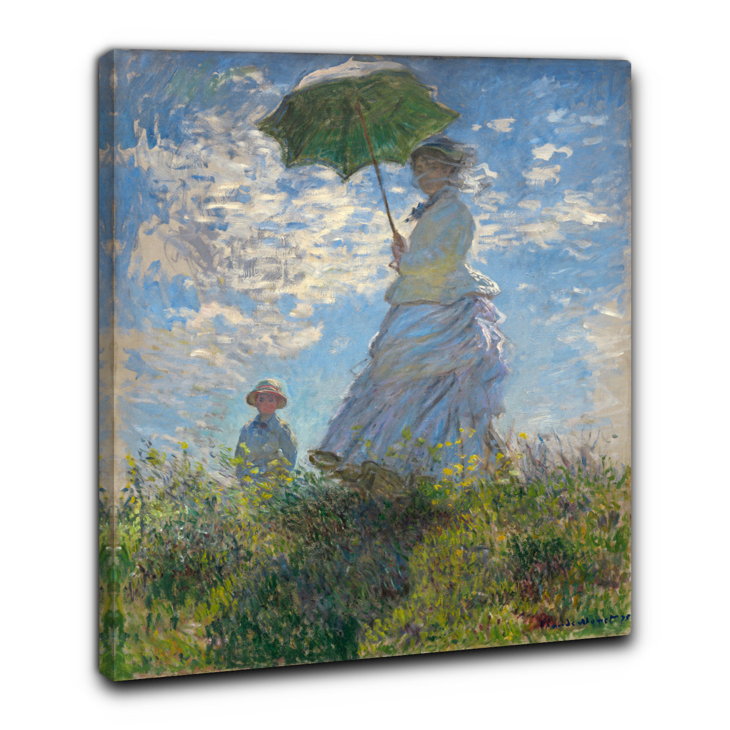 Donna con il parasole di claude monet 60 x 49 cm stampa con telaio (BC)