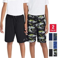 NWT Eddie Bauer 2-Pack Youth Hybrid Quick Dry Mesh Lined Casual Active Short S-L