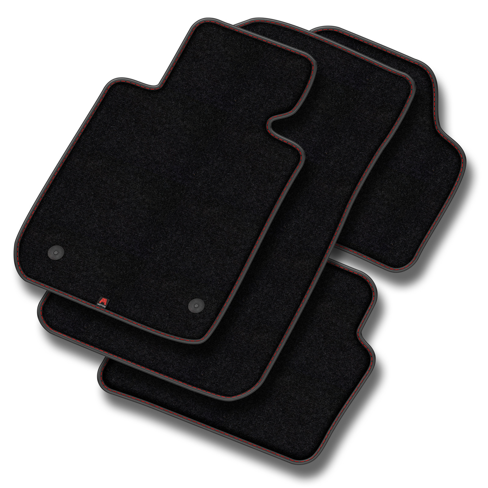 Tapis de sol Mazda 3 II anti-dérapant en velours et cuir rouge protecteur