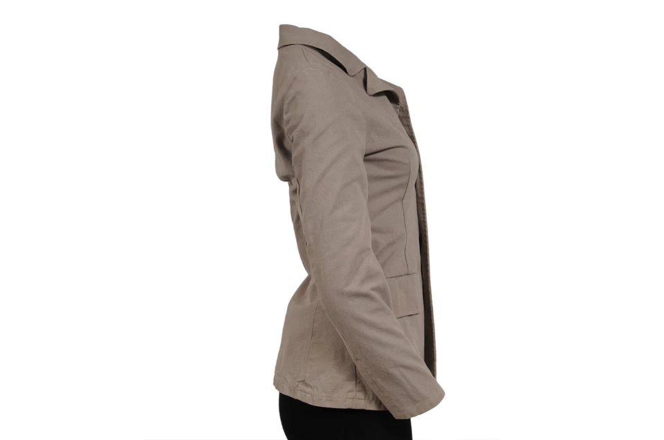 Chaqueta Militar Miu Miu 2000s Y2k Vintage Mujer Pequeña IT 38 Beige Algodón Lona Foto 4 de 4