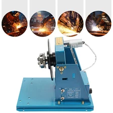 BY-10 Blue Rotary Welding Positioner Turntable Table w/Mini Chuck & Foot Pedal