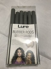 Lure Professional Rubber Rods Hair Rollers Size 3/4 Inch 8 Inch Rollers NEW