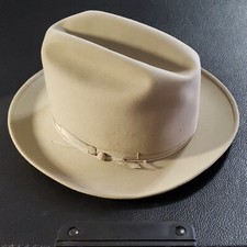 John B Stetson 3X Beaver Fedora Hat-sz 6 3/4-Jaske's of Texas-Stetson XXX-beige