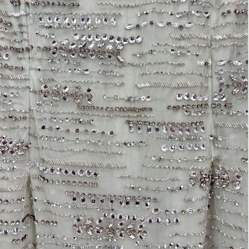 Mac Duggal NEW Sage Green Sleeveless Crystal Fringe Column Dress $698 - Size 14 - Picture 8 of 15