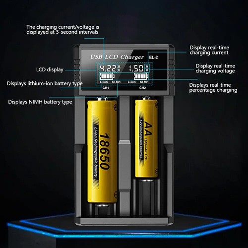 Battery Charger LCD Intelligent Charger Li-Ion Battery 18650 AA/AAA/C/SC/F6 Box - Picture 10 of 19