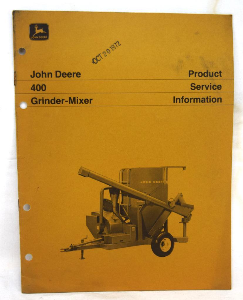1971 John Deere 400 Grinder Mixer Product Service Information Booklet