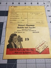 Kodak Film Reimer's Pharmacy Kodaks and Supplies Film envelope 1951