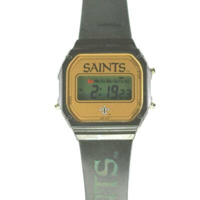 Sportstime New Orleans Saints WR Digital Alarm Stop Gold Black Sports Watch 