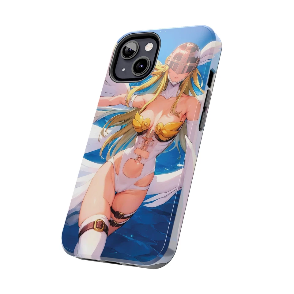 Funda protectora resistente para teléfono Waifu Angewomon japonesa Ecchi años 90 anime manga geek Foto 2 de 4