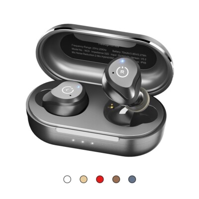 TOZO NC9 Bluetooth Hybrid Active Noise Cancelling Wireless Earbuds, Refurbished