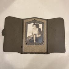 Studio Cabinet Photo Antique Little Girl Short Hair