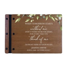 Custom Memorial Funeral Guest Book for Loss of Loved One 12x8 - When Tomorrow