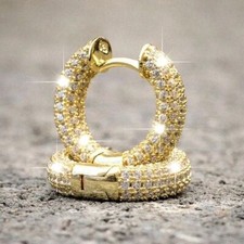 Aretes Argollas En Oro Fiesta Pendientes Joyería Fina De Moda Regalos Para Mujer