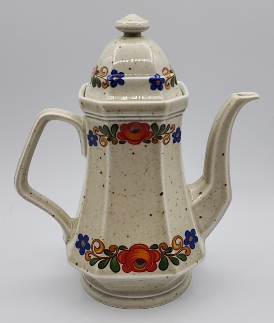 Winterling Marktleuthen Bavaria Folk Art Tole Speckled Coffee Pot
