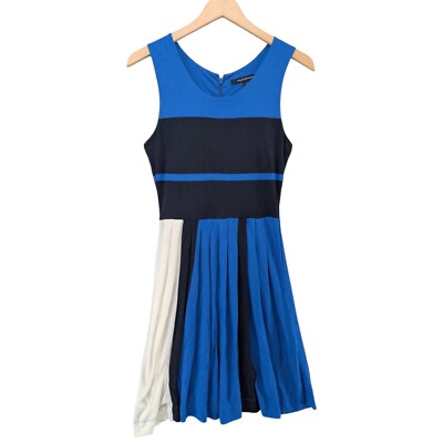 strapless open back dress Eliva Long Sleeve Pleated Utility Blue Dress (Size 0) main image 1