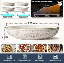 Pasta Bowls, 50oz Large Salad Serving Bowls, 9.75'' Plates Bowls Set of 4
