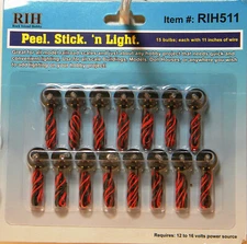 NEW Rock Island Hobby 511 Peel N Stick Incandescent Lights 15 Pieces