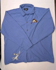 Vintage Looney Tunes Embroidered Button Up UNISEX Size L/XL 90s Y2K Taz Bugs