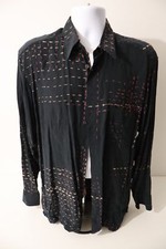 Casa Moda Casual Men's Patterned Shirt Black Medium