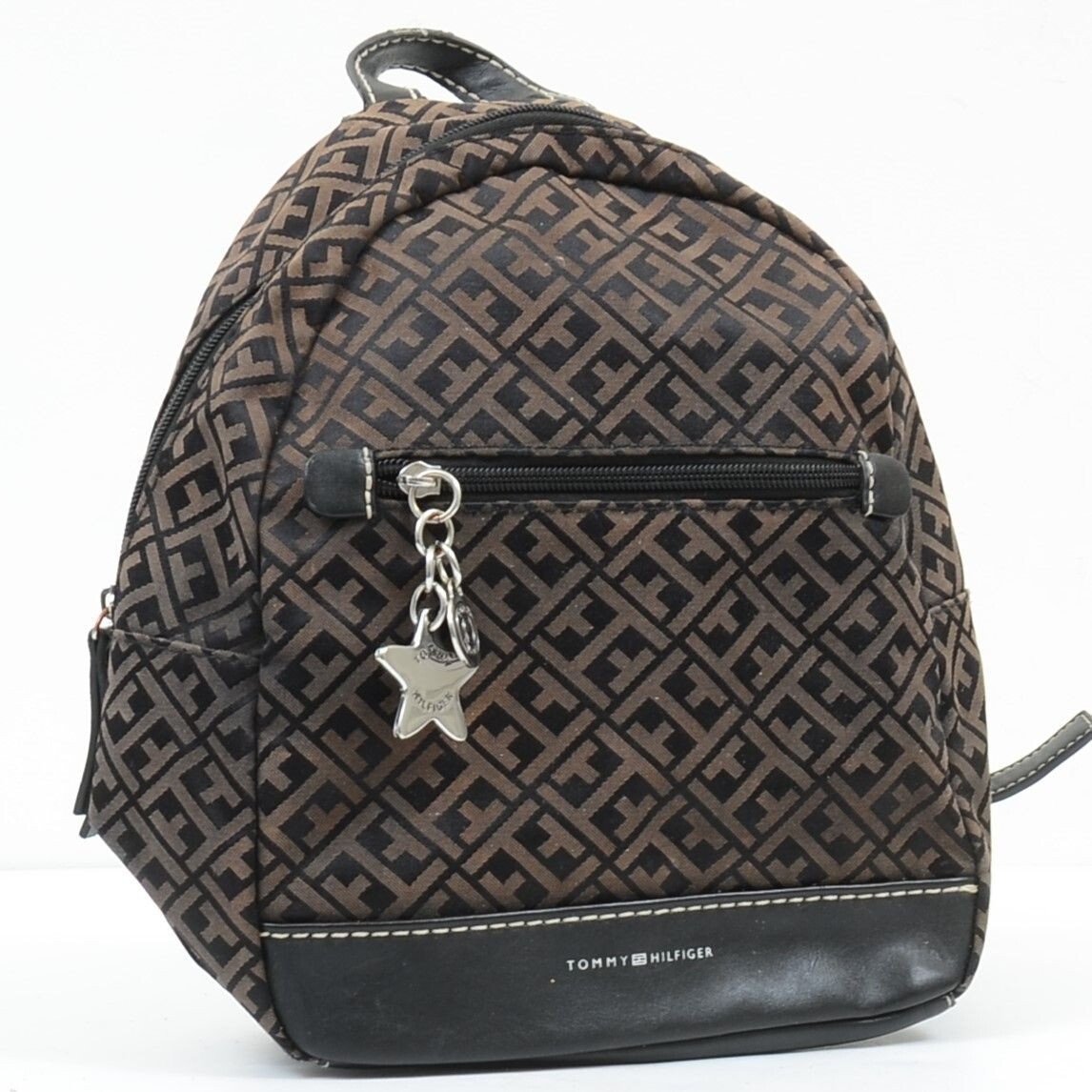 Tommy Hilfiger Mini Backpack Purse Silver Logo Charm