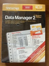 Vintage Data Manager 2 with Report Writer Timeworks, Commodore 64/128 Sealed