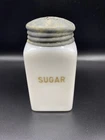 Vintage 1940's Hazel Atlas Sugar Shaker Milk Glass Spice Jar 5" Tall