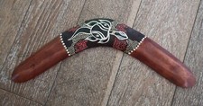 Boomerang australiano nuovo in legno decorato a mano