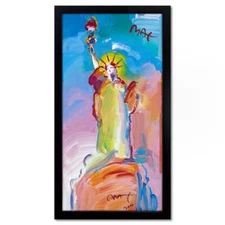 Peter Max "Statue of Liberty 2000" Framed Hand Signed Offset Lithograph Art