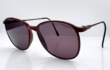 Vintage Zimco Carbon Air Burgundy Oval Sunglasses Japan W/NEW LENSES 