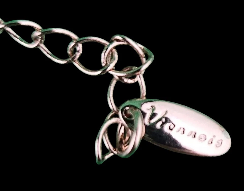 Collar VIENNOIS Leopardo Estrás Ámbar Tono Plata Cinta Negra Joyería 18"L Foto 3 de 3