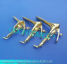 3 Pederson Vaginal Speculum Full Gold (S,M,L) OB/Gynecology Instruments